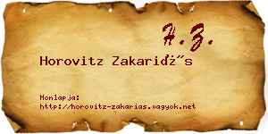 Horovitz Zakariás névjegykártya